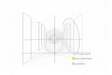 Diagrama mostrando a difusão de ondas sonoras em uma sala