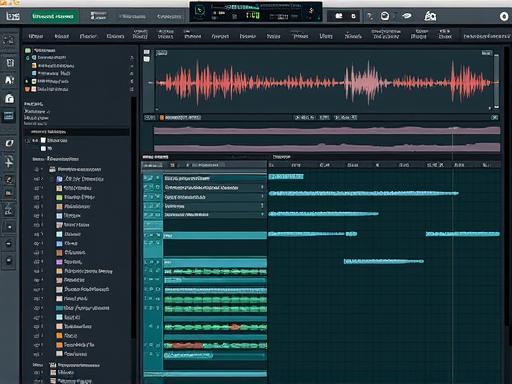Interface de estação de trabalho de áudio digital exibindo uma faixa musical